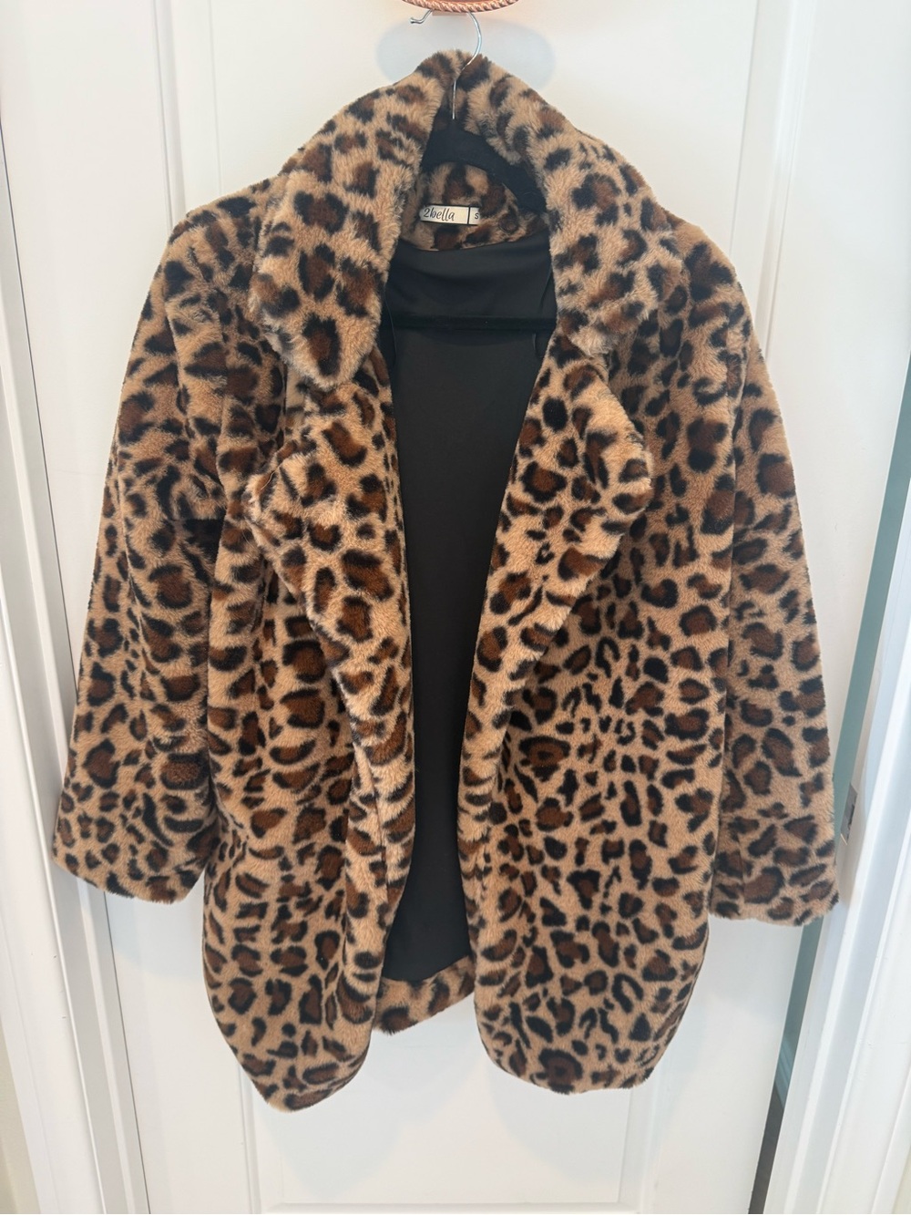 Leopard Print Teddy Jacket - Faux Fur Coat, Brown